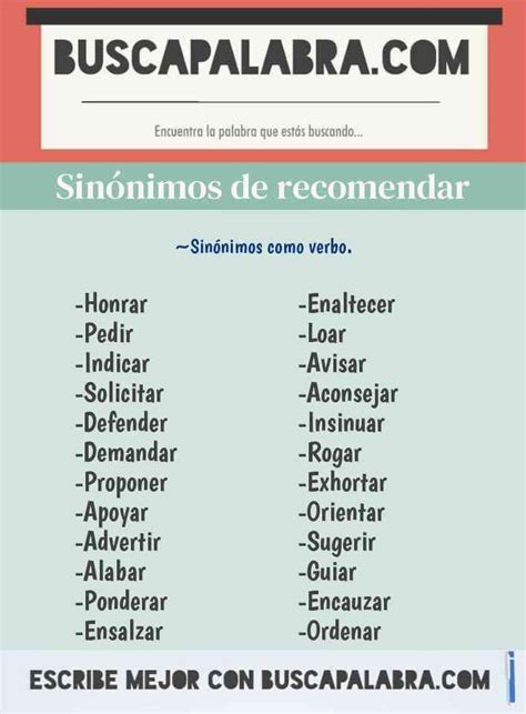 sugerir sinonimo|sinónimos de recomendar.